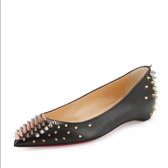 Christian Louboutin Shoes - Christian Louboutin Goldoflat flats spike detail RETAIL 995